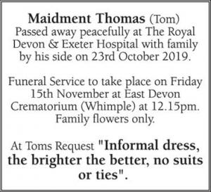 THOMAS MAIDMENT (Tom)