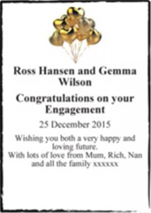 Ross Hansen and Gemma Wilson