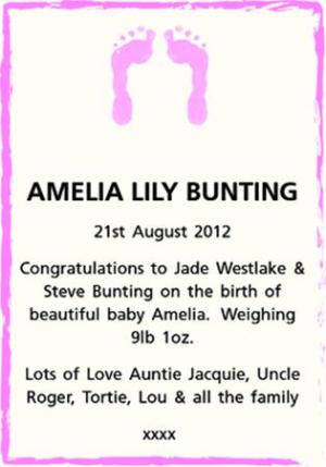 AMELIA LILY BUNTING